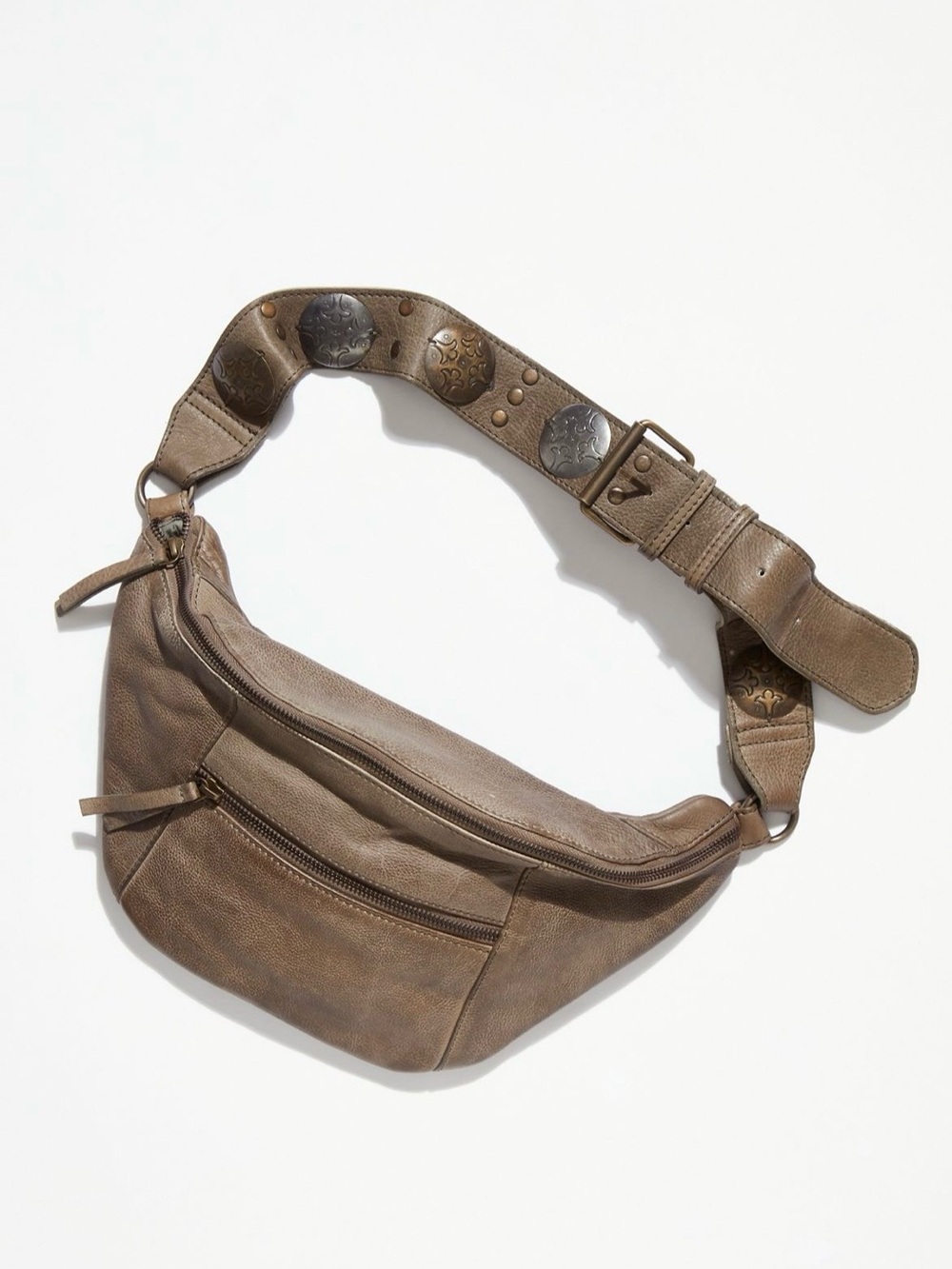 Free People Wilder Leather Concho Embellished Sling Bag in Frozen Earth - Picture 4 of 16